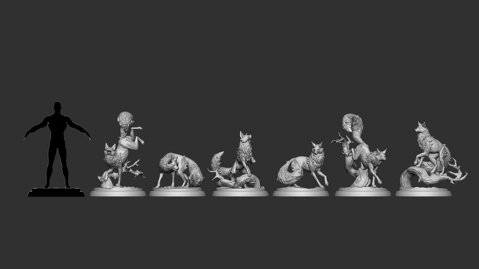Magic Fox Set | Prairie Legends | Resin 3D Printed Miniature