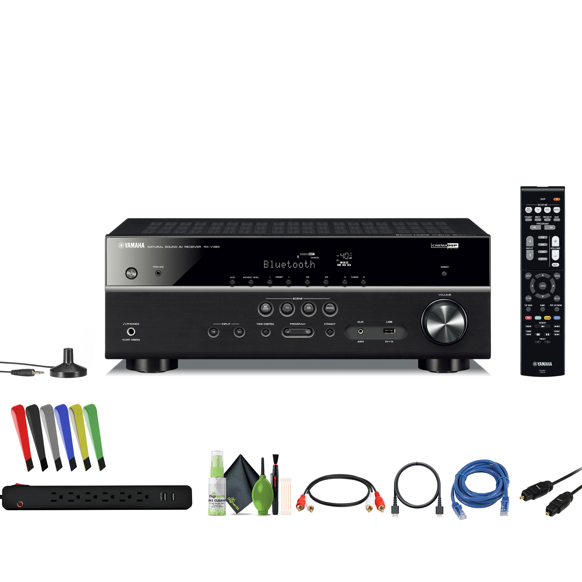 Yamaha RX-V385 5.1-Channel AV Receiver Bundle | eBay