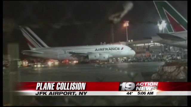 Air France jet clips smaller plane at NYC's JFK airport