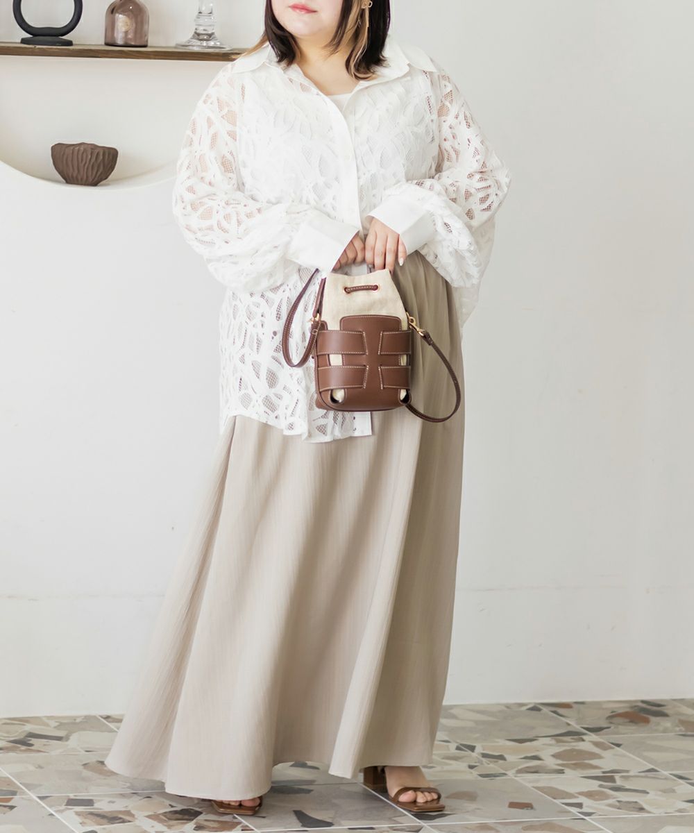 CLETTEオリジナル☆リボンブラウス＆スカートセットアップ | 大きい