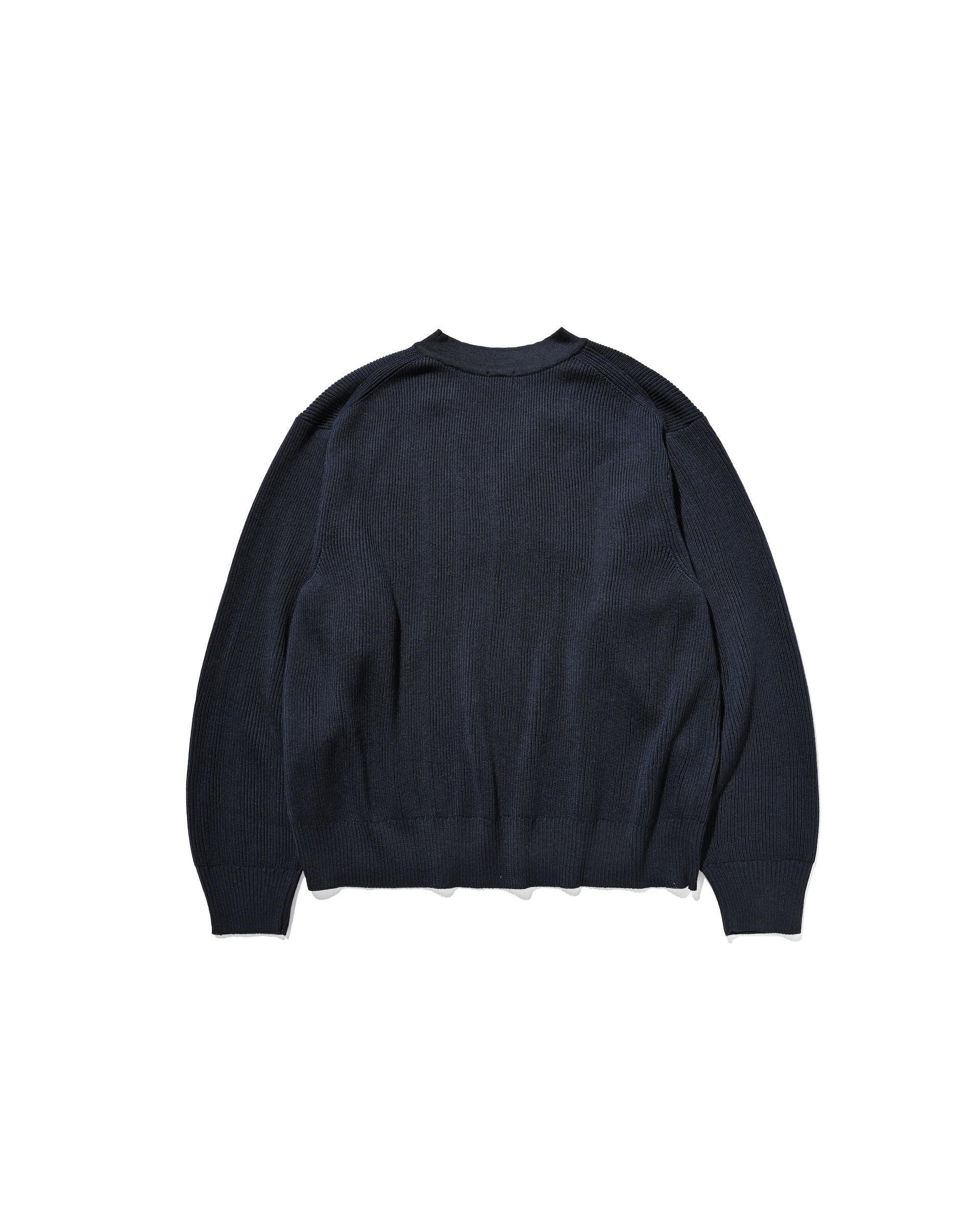 FINE WOOL V-NECK KNIT PULLOVER (NAVY)
