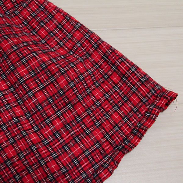 赤チェックフリルブラウスチュニックL PINK HOUSE◇チェックフリル