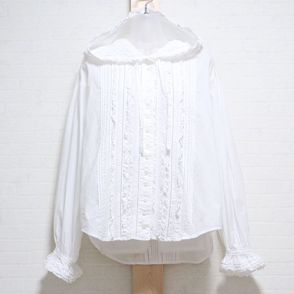 白ピコフリル使いフード付きブラウス - ピンクハウス通販｜リサイクル