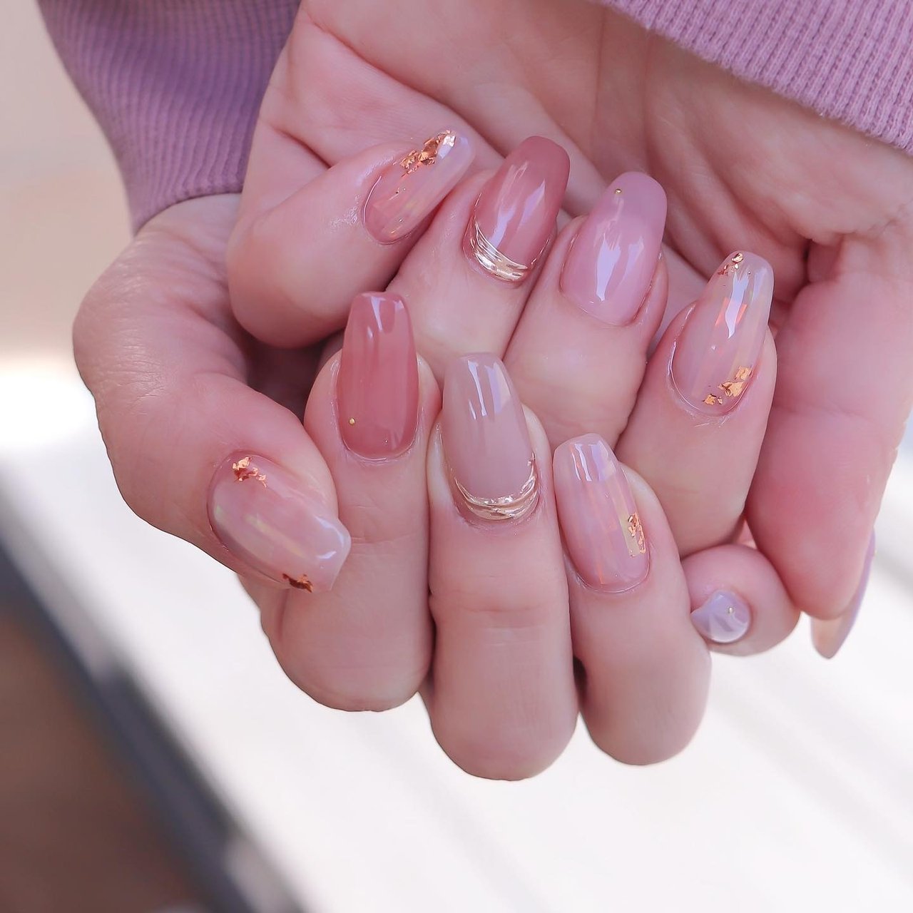 春/シンプル/ニュアンス/スクエア/ピンク - peony nailsのネイル