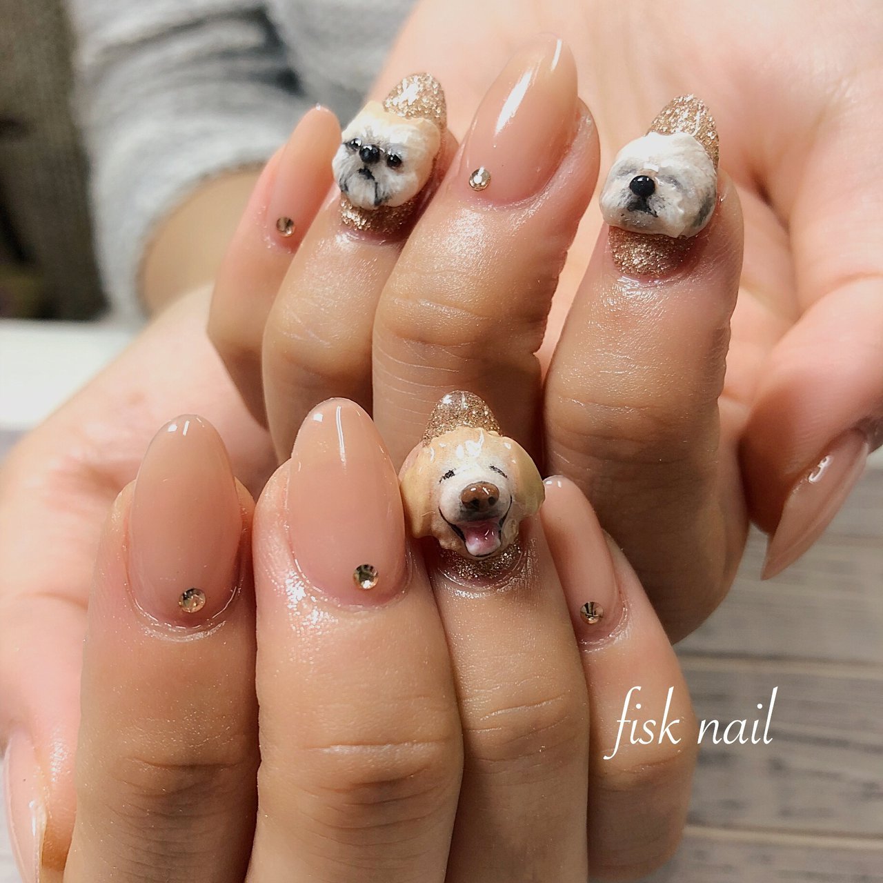 3dネイルパーツ ネイル パーツ ネイルパーツ 犬 いぬ 選べる犬種/わん