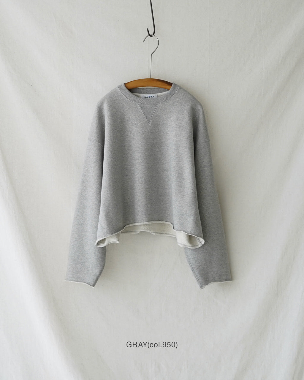 SACRA サクラ クロップド丈 スウェット レディース EXTRA FINE FLEECE