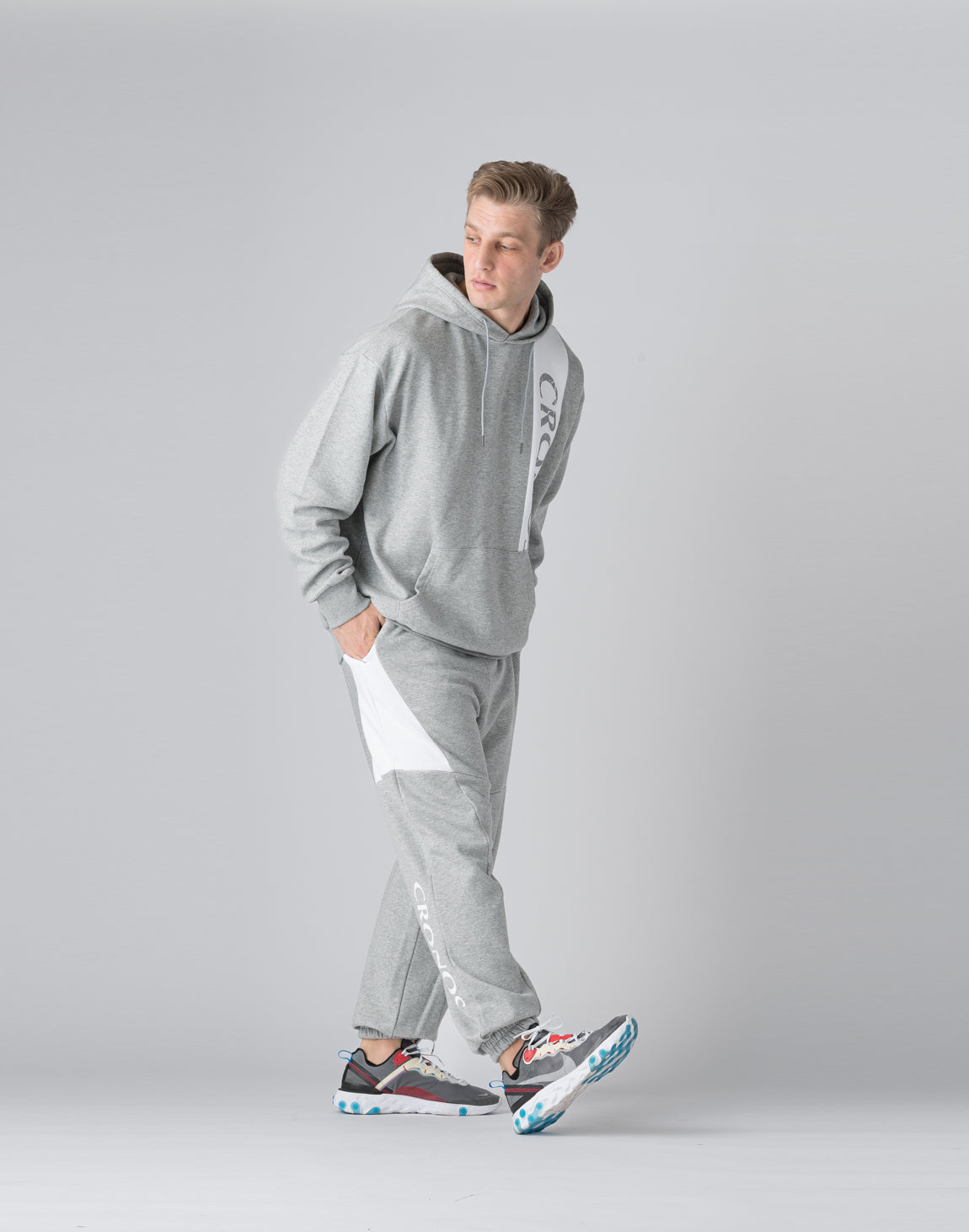 CRONOS グレー ナイロンジャケットセットアップ CRONOS グレー