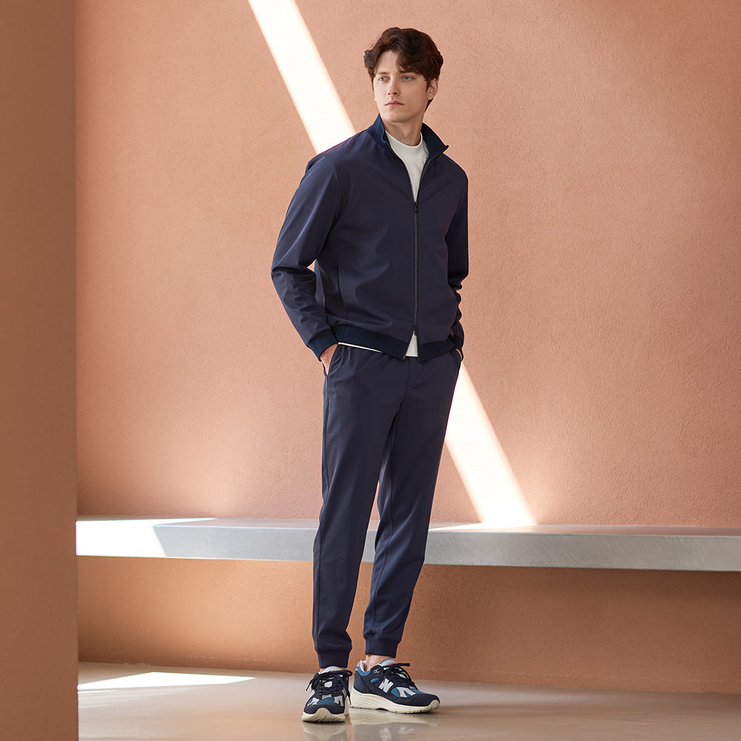 マットツイスト スタンドカラージップアップ ネイビー | ＋CLOTHET ONLINE