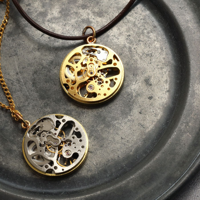 渡辺工房 手作り アクセサリー 手巻き ムーブメント ペンダント [NW-NC