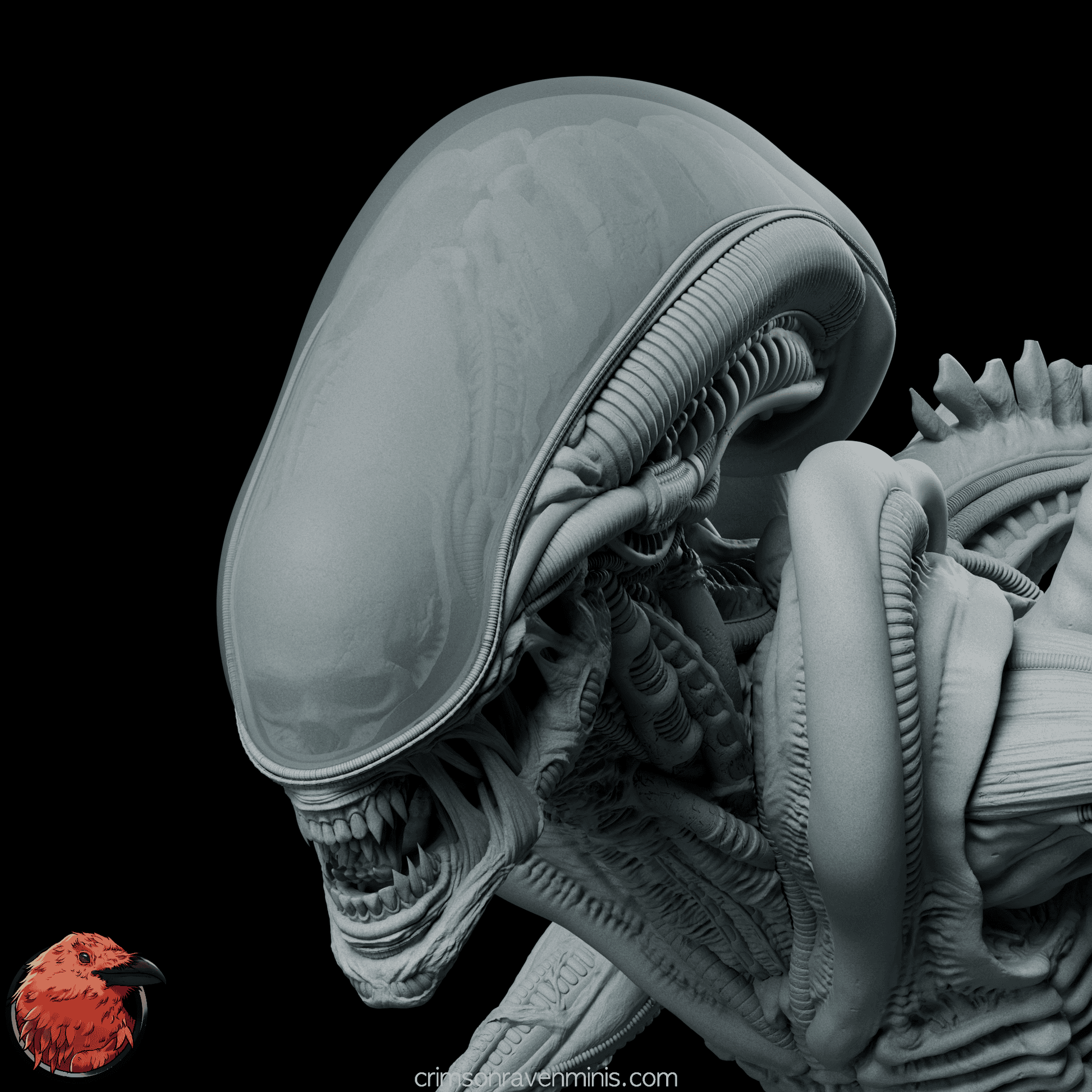 Alien Xenomorph Figure Model Kit | 1:6 Scale Resin Kit – Crimson