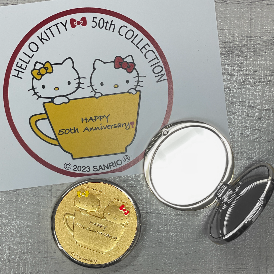 Hello Kitty 50th Compact Mirror-Gold・ハローキティ・コンパクト
