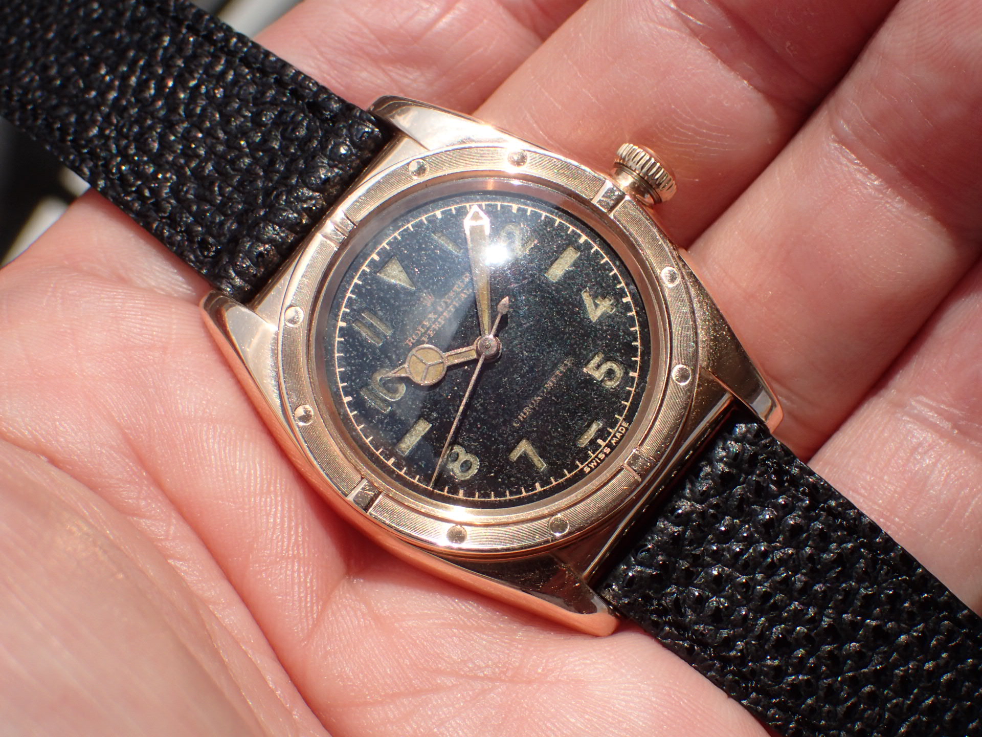 ロレックス バブルバック 14KPG セミユニークDL エンジンターンド