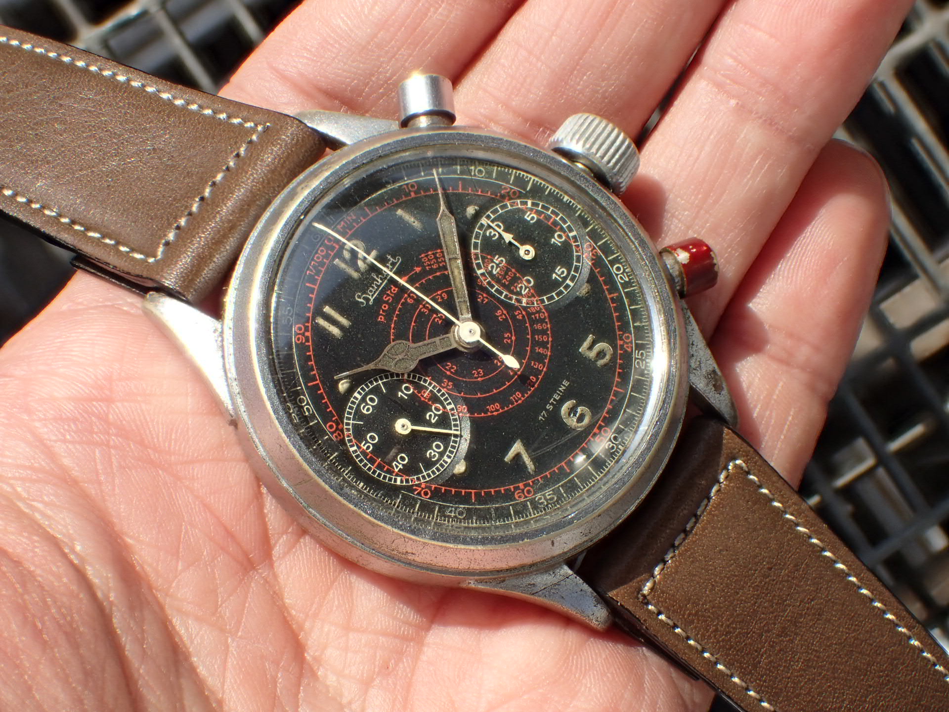 ハンハルト ドイツ海軍 砲兵部隊 タキテレ クロノグラフ 1940年代