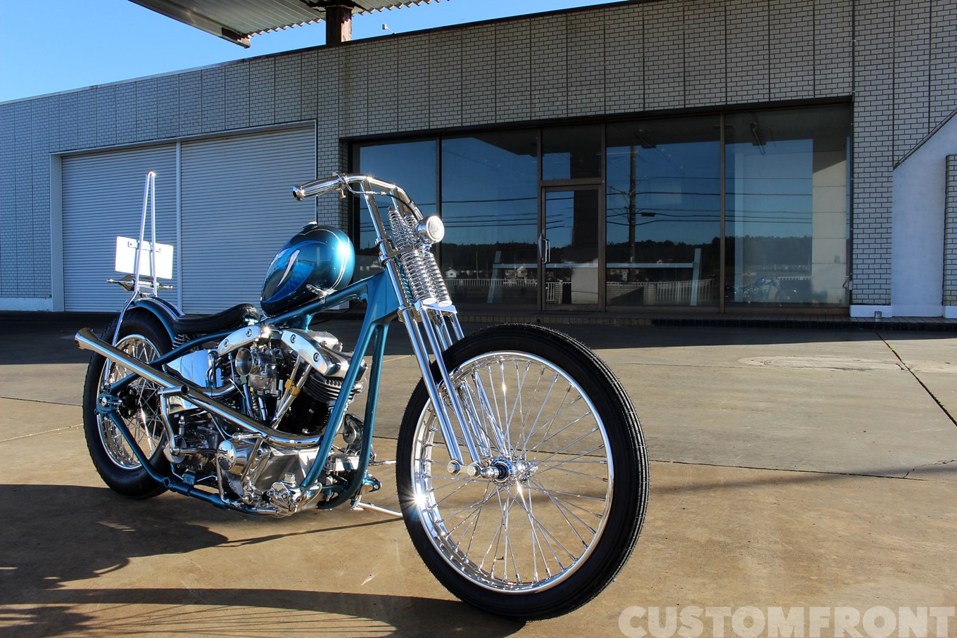 ハーレー ショベル FXE 1979のオールドスクールチョッパー・グラス
