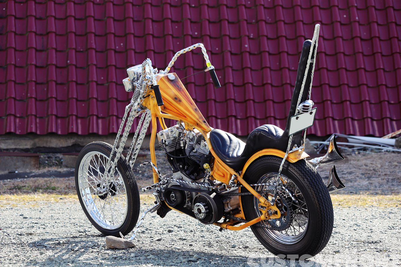 ツイストロングフォークチョッパーのショベルヘッドFXE1974年・フリー