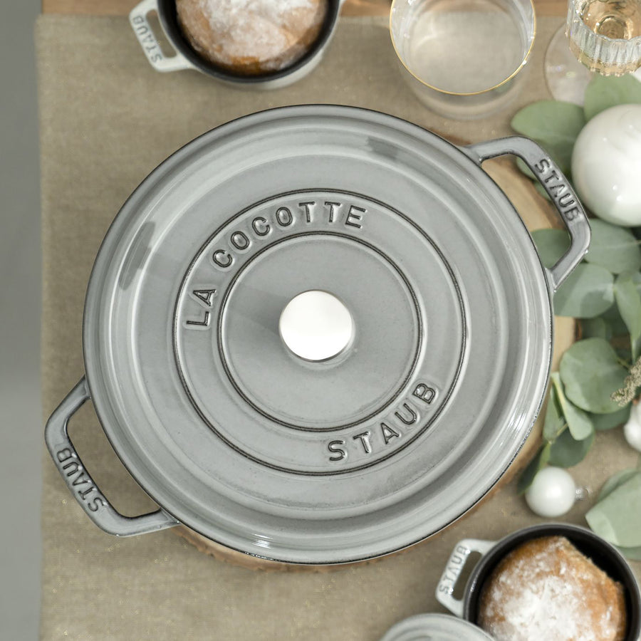 Staub Dutch Oven - 7-qt Cast Iron Cocotte - Graphite Gray