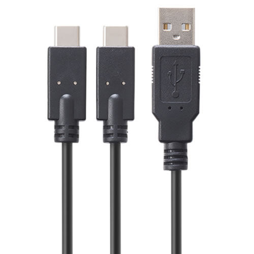 CYBER・2股USB充電ストレートケーブル（SWITCH／SWITCH Lite用