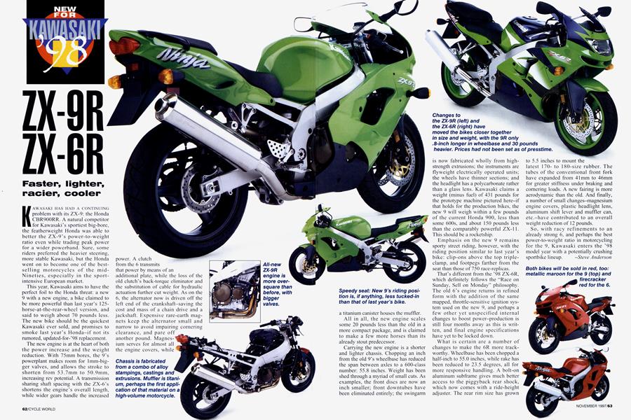 Zx-9r Zx-6r | Cycle World | NOVEMBER 1997