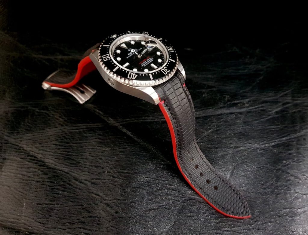 SuperMatte Carbon Black Teju Lizard for Rolex Sea Dweller 126600 -