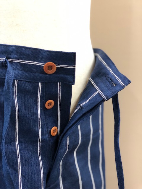 Classical Linen Stripe Easy Pants LOT1644 NAVY STRIPE | dapper's