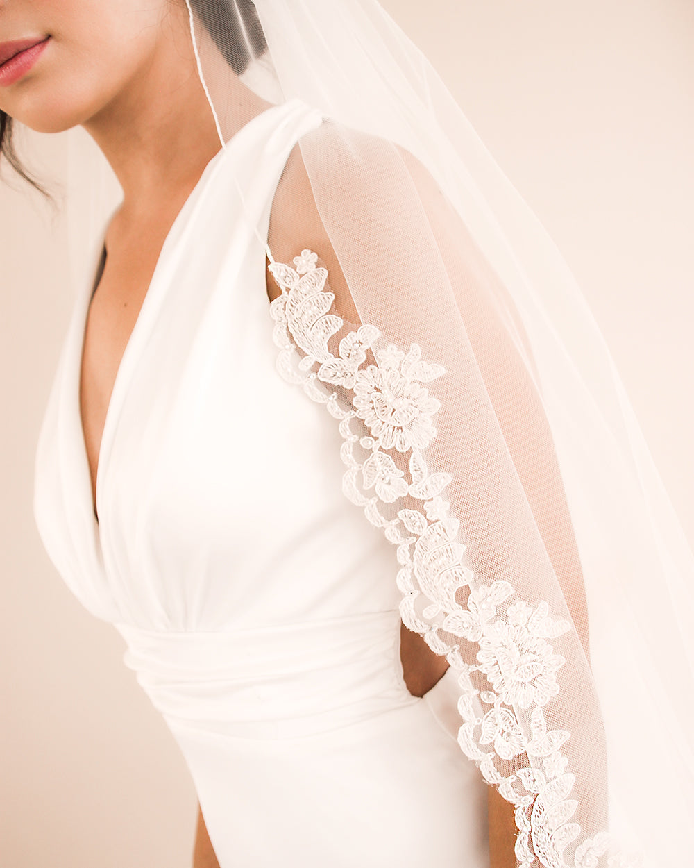 Sasha Lace & Beaded Veil - Shop Wedding Veils | Dareth Colburn