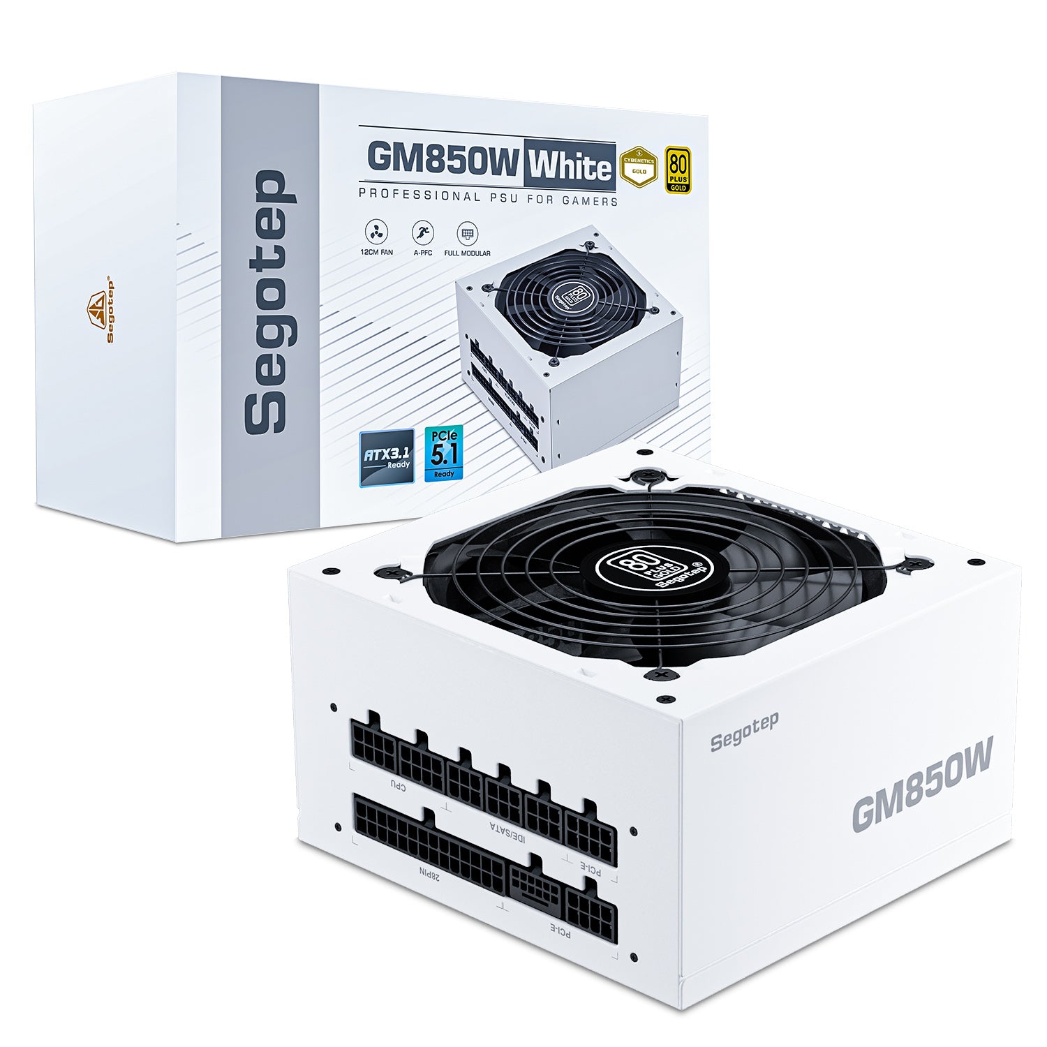Segotep 850W PCIe 5.1 Full Modular 80 Plus Gold PSU ATX 3.1 Power