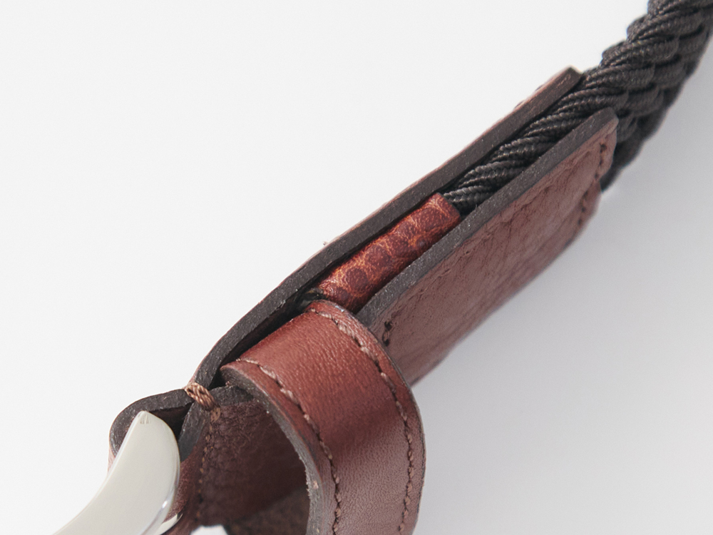 熟成ラバーメッシュベルト with トスカーナレザー/ブラウン