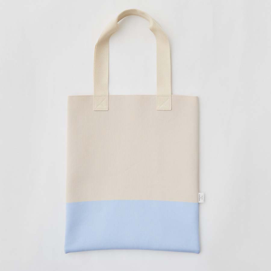 撥水ニット・バイカラートート/アイボリー×オレンジ | Factelier