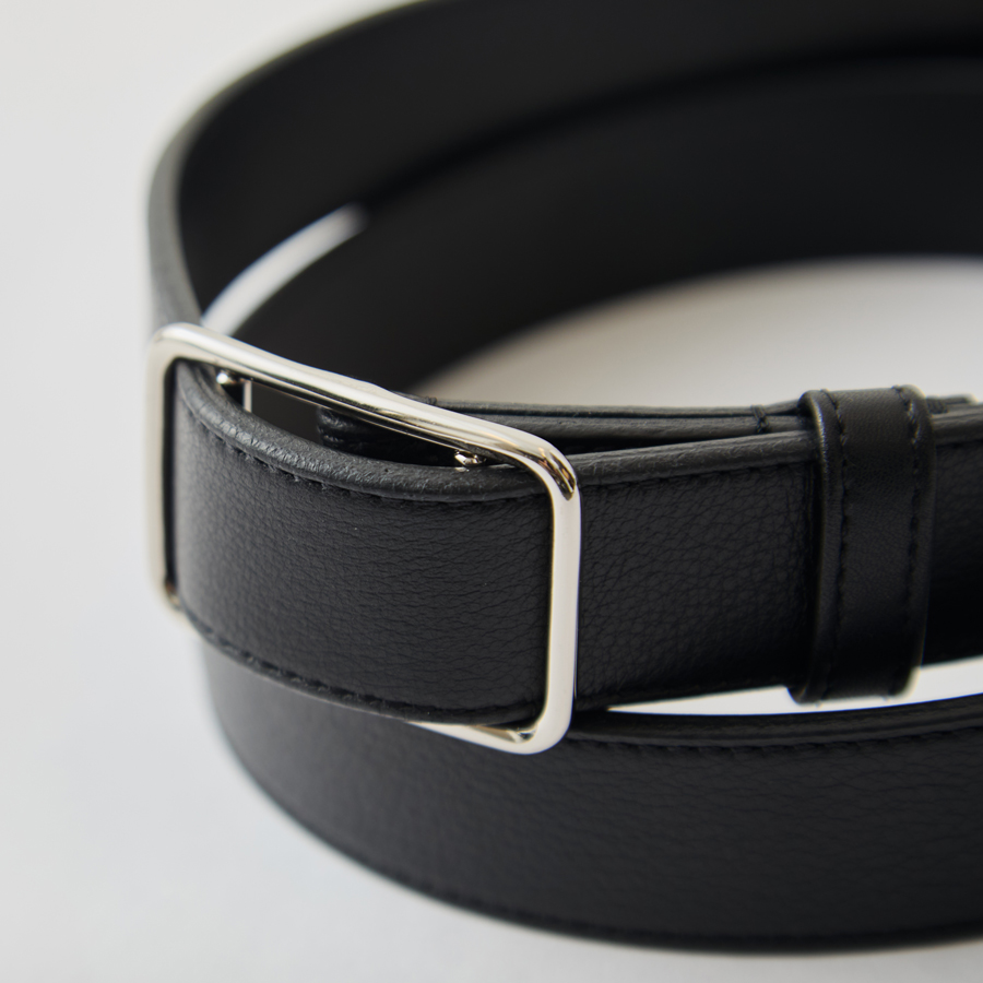 超軽量フレキシブル・レザーベルト/ドレス&カジュアル/ブラック