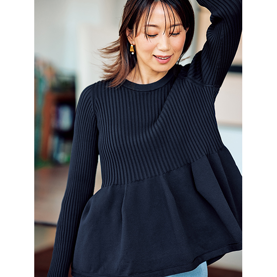 優待価格[THREE SQUARE]付け衿ペプラムニット | KOBUNSHA SELECT SHOP