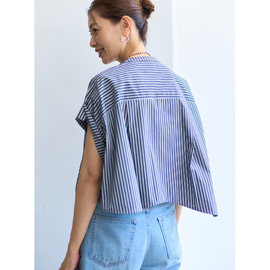 優待価格[PRIORITY]ショート丈ストライプシャツ | KOBUNSHA SELECT