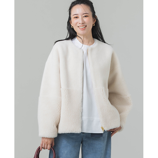 優待価格[MICA&DEAL]リバーシブルノーカラーボアコート | KOBUNSHA