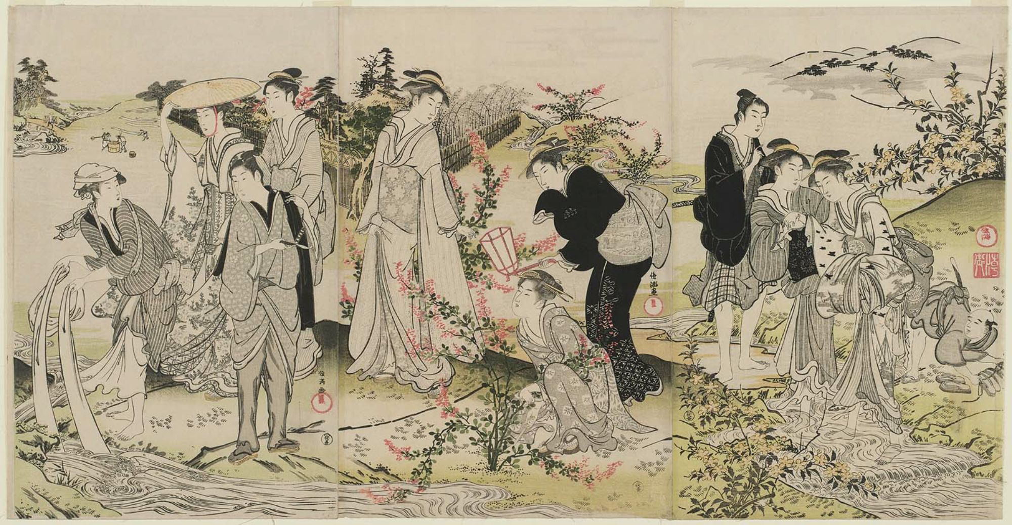 窪俊満による浮世絵「The Six Jewel Rivers (Mu Tamagawa)」