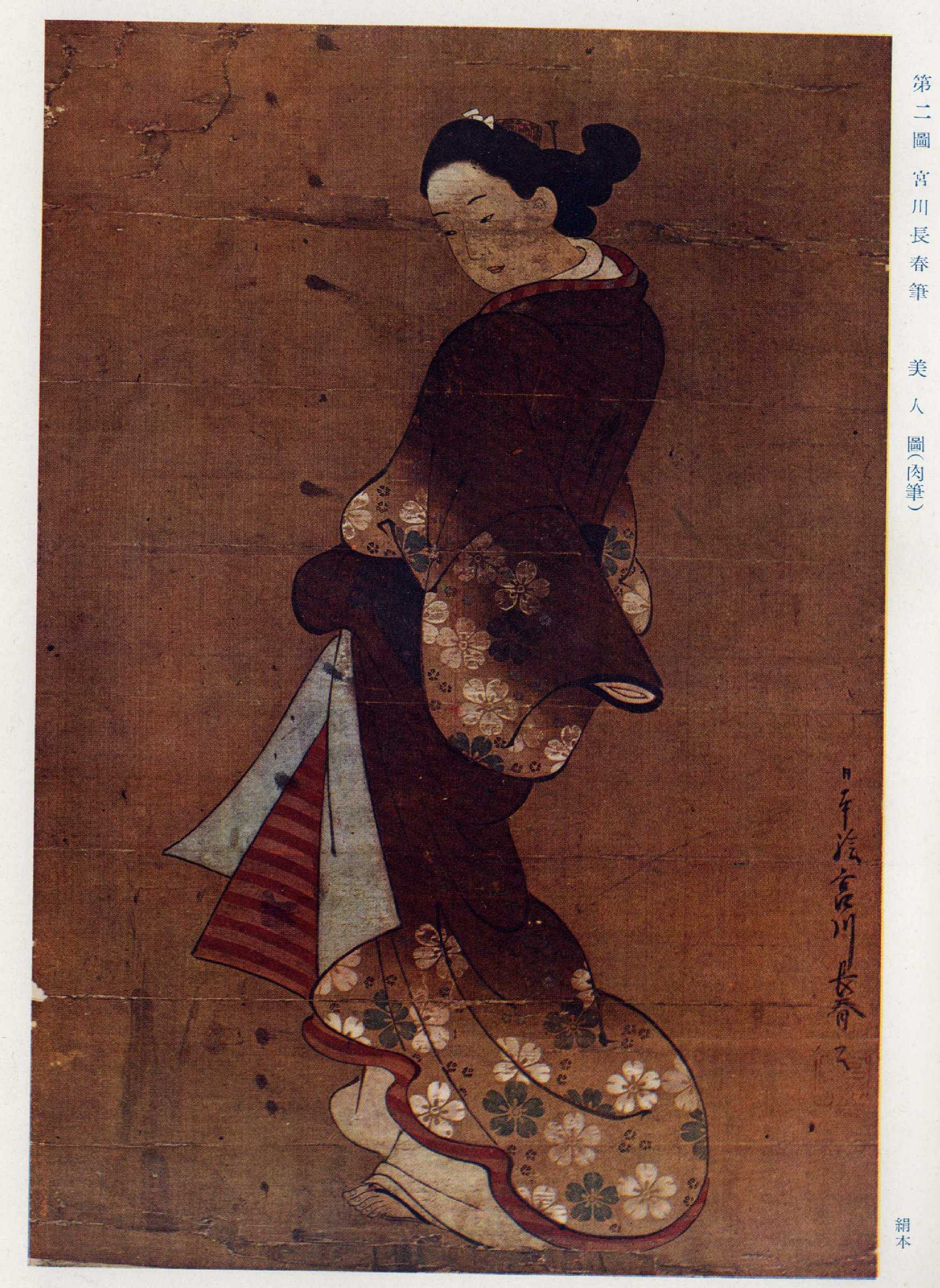 宮川長春による浮世絵「（美人図）」