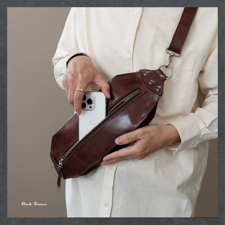 DAYSART 本革 ボディバッグ 膨らむレザーバッグ lb313