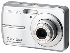 ペンタックス、5倍ズームレンズ搭載の「Optio M50」など