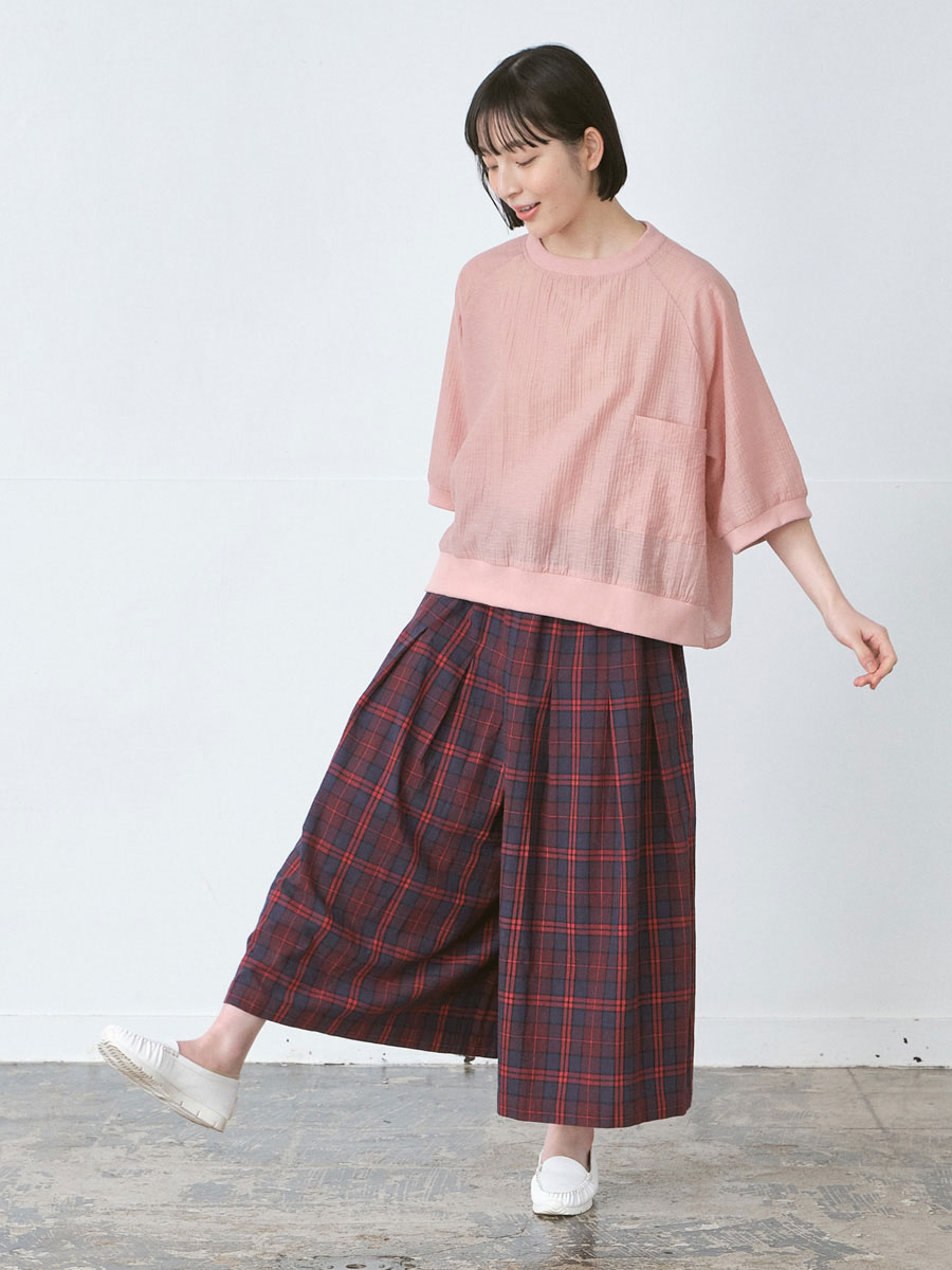 ガウチョパンツ 綿オックスチェック | パンツフルレングス | 【公式】D