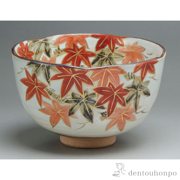 送料無料】 抹茶碗 京もみじ / 抹茶碗 茶道具 茶器 お稽古用 抹茶