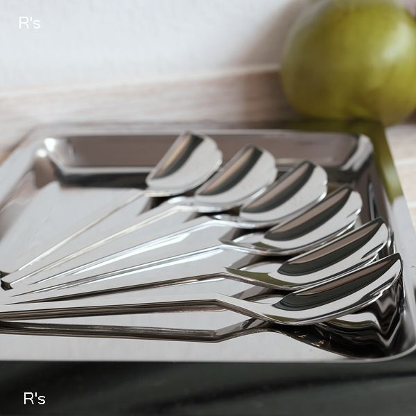 YAMACO 18-12ステンレス NAPOLI 菓子スプーン 6本セット 未使用品