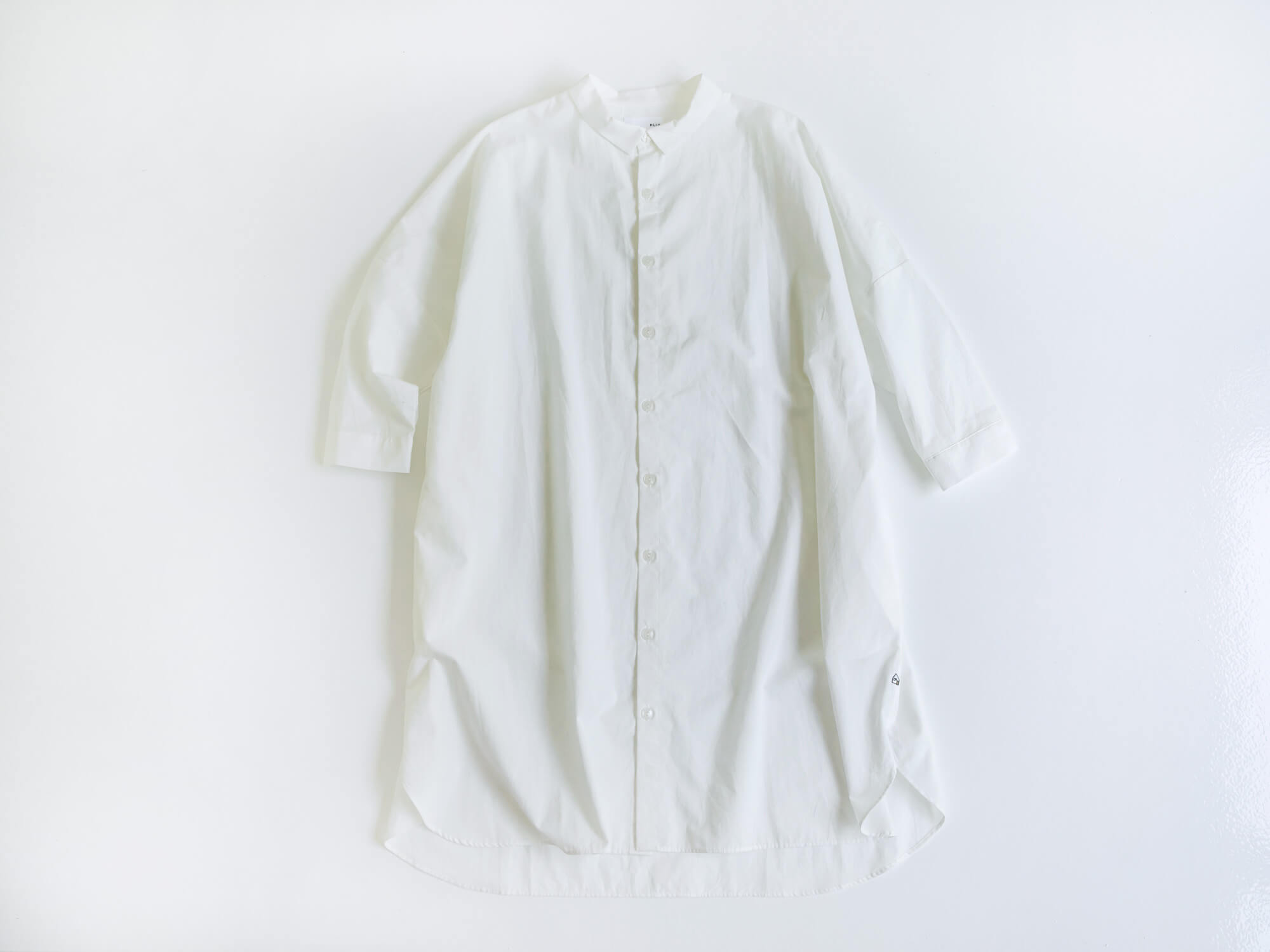 やわらかコットン／ロングシャツ 004／白（ユニセックス）／HUIS