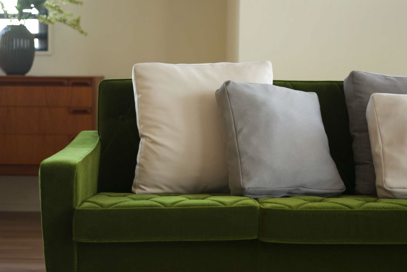 カリモク60 Kチェア 1シーター ワイド モケットグリーン［W36141QW