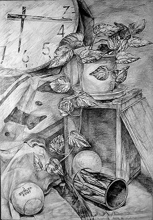 静物デッサン3｜鉛筆デッサン画像-参考作品