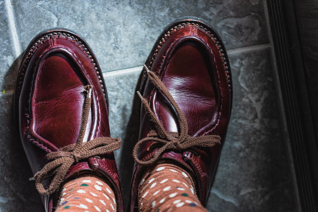 7年履いた安藤製靴のチロリアンシューズOR1(クロムエクセル-ボルドー