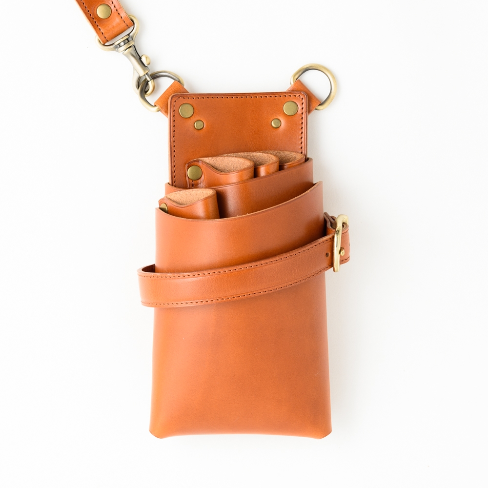 シザーケース4丁用 イタリアンレザー/栃木レザー/ブライドルレザー