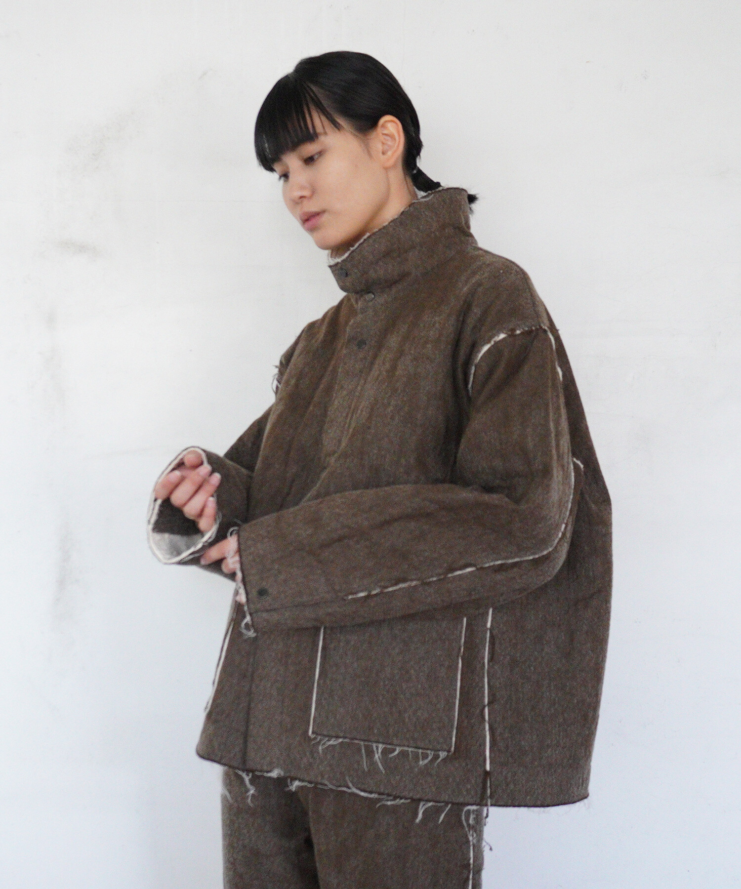 AMBIDEX Store 〇Denim/freece needle punch オーバージャケット(F