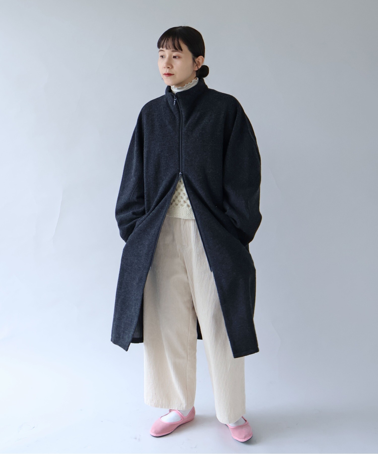 AMBIDEX Store ○コットンウールカシミアボア コクーンコート (F