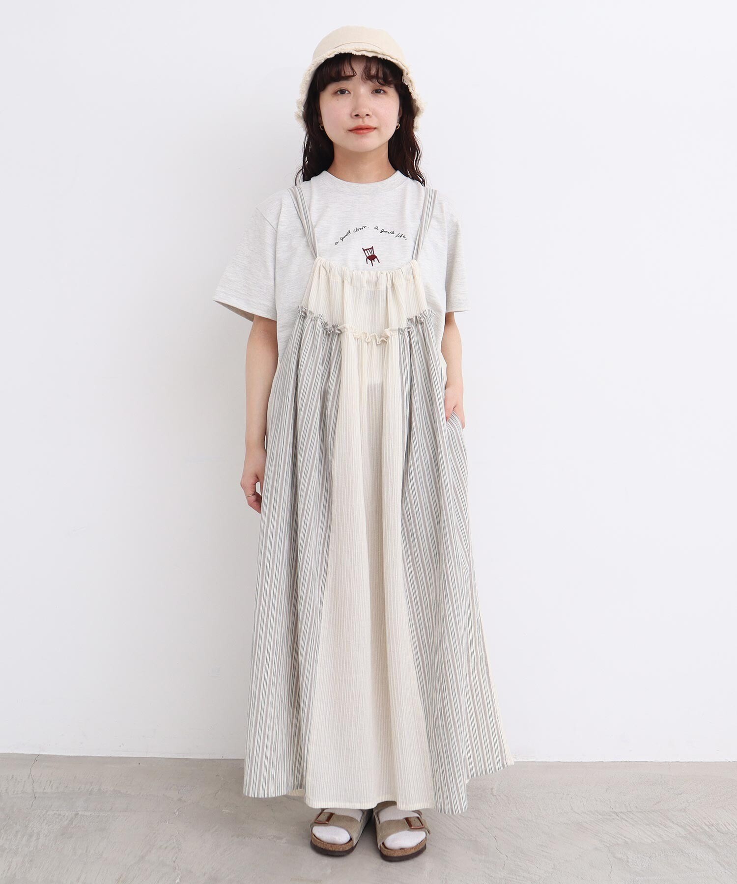 AMBIDEX Store 〇やわらかな日 パッチワークエプロンワンピース(F