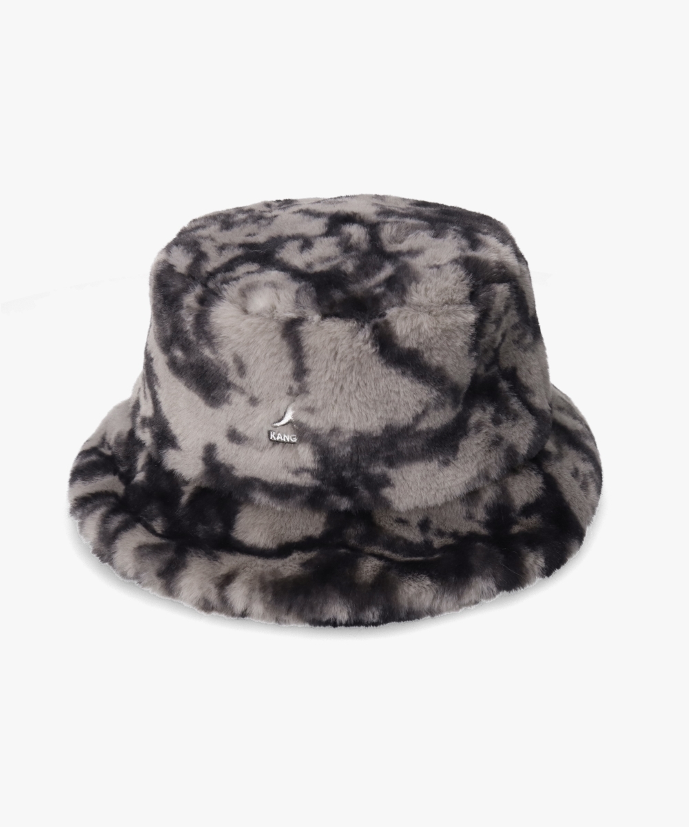 KANGOL FAUX FUR BUCKET | S(06) SOLID BLACK (01) | KANGOL