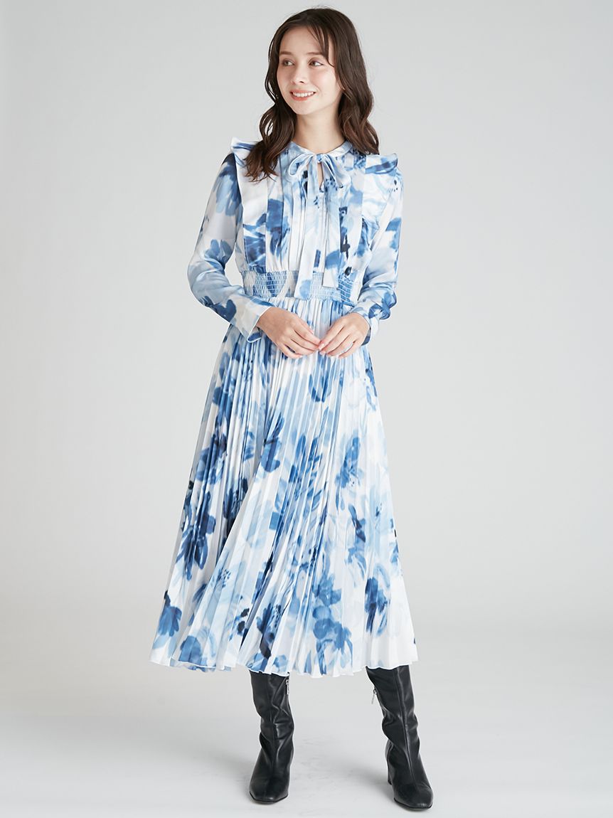 ミュテッドフローラルプリントワンピース(デイリーワンピース)｜DRESS