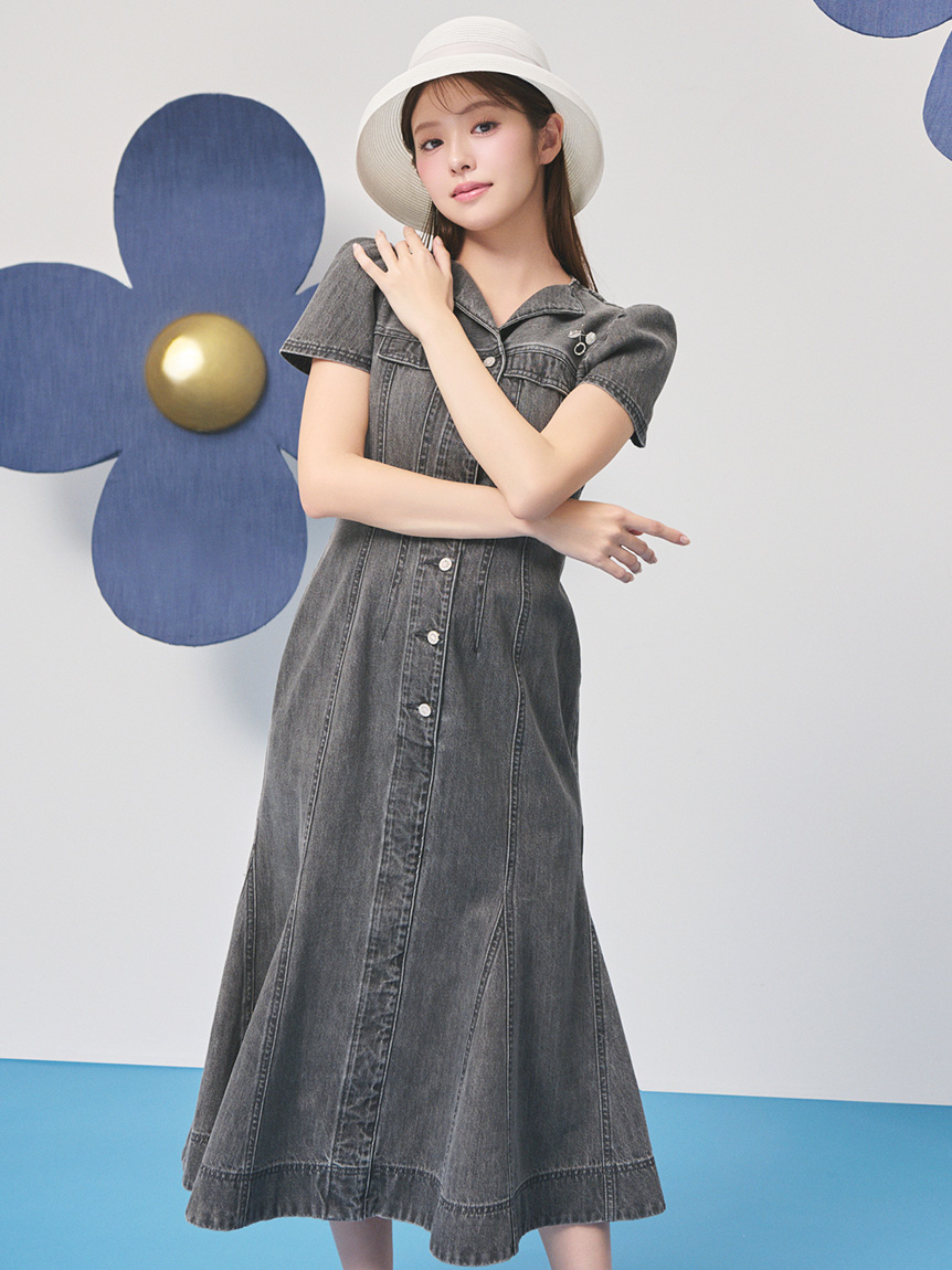 洗える】マーメイドデニムワンピース(デイリーワンピース)｜DRESS